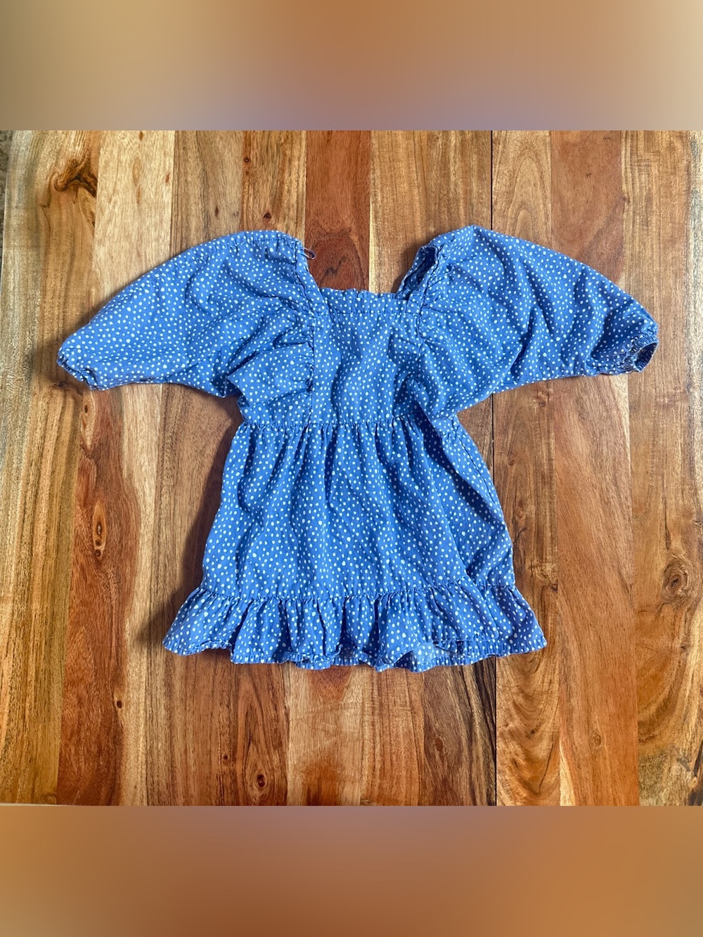 GB Girl Blue with white polka dot dress toddler 3t